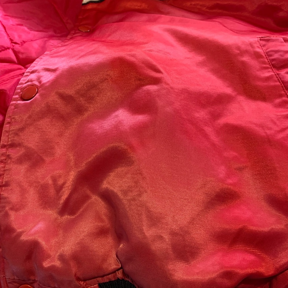 Blazers Red and Black  Satin Bomber Jacket - Picture 5 of 12